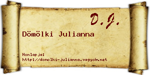 Dömölki Julianna névjegykártya